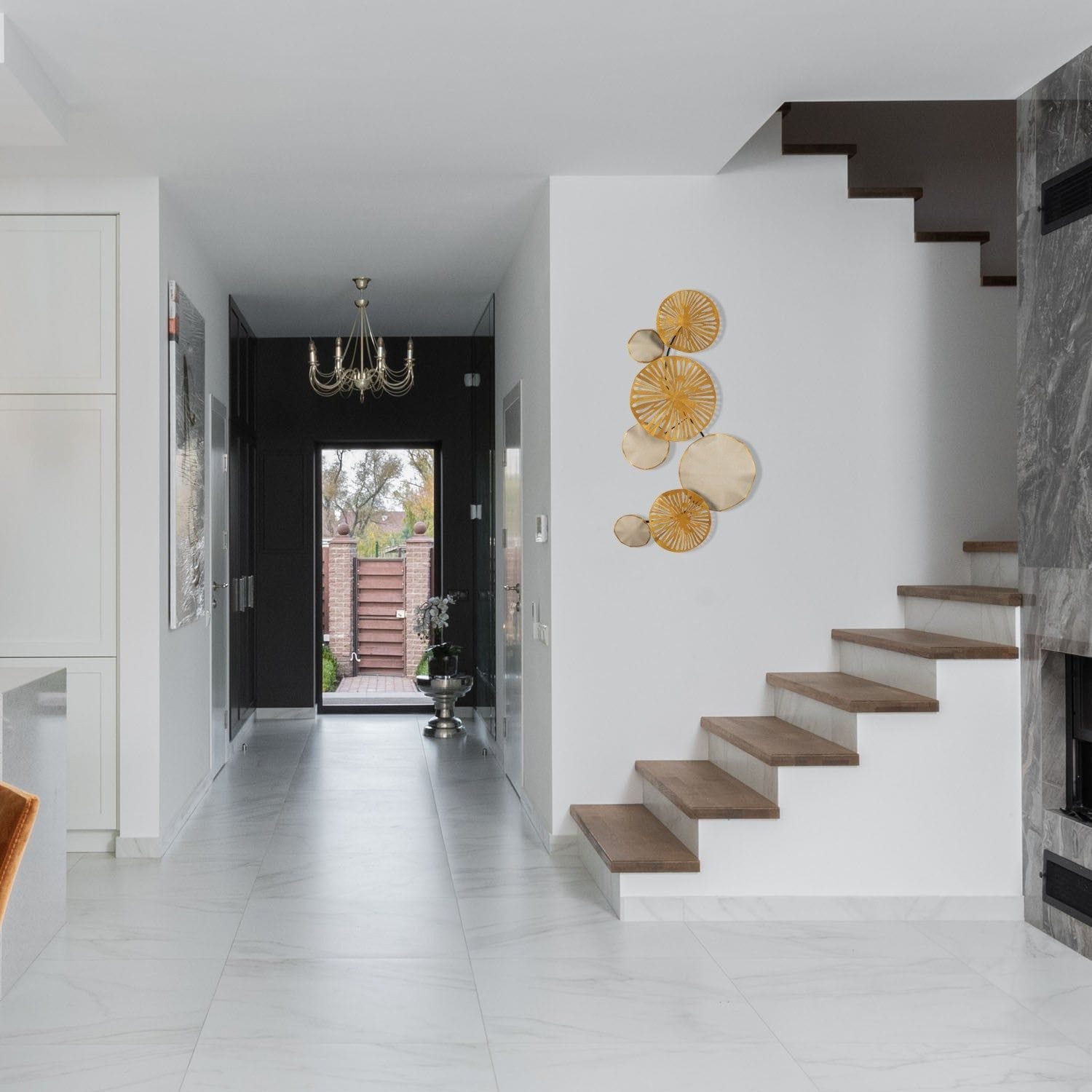 Decoratiune perete ASTRID-CH102-3, auriu/crem inchis, metal, 79x35 cm