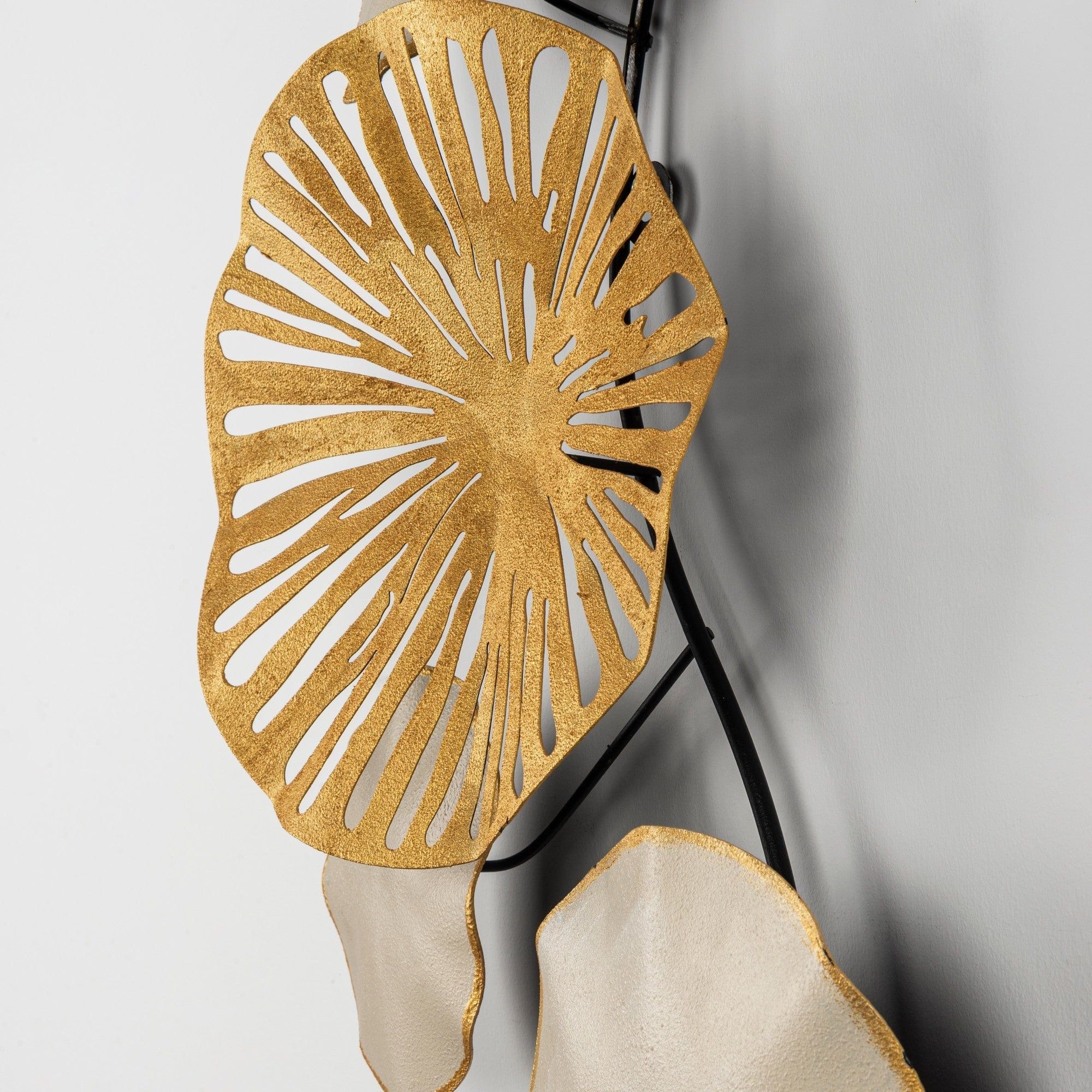 Decoratiune perete ASTRID-CH102-3, auriu/crem inchis, metal, 79x35 cm