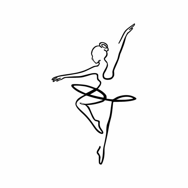 Decoratiune perete BALLERINA 1, negru, metal, 70x42 cm