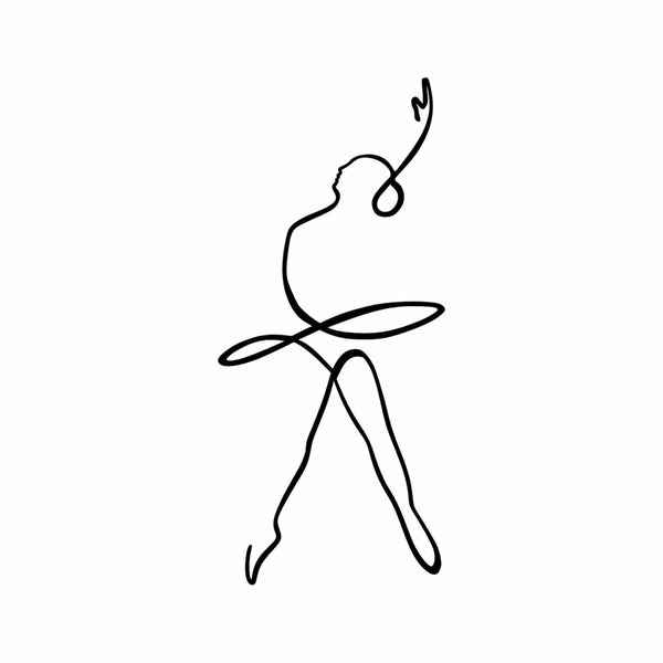 Decoratiune perete BALLERINA 2, negru, metal, 70x32 cm