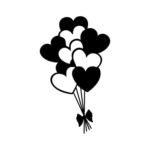 Decoratiune perete BALLOONS, negru, metal, 21x35 cm