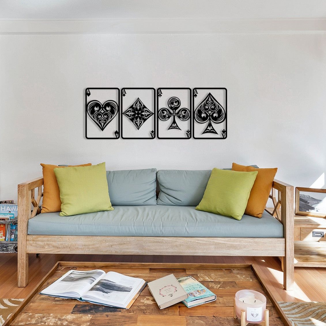 Decoratiune perete BEDBIN, negru, metal, 110x40 cm