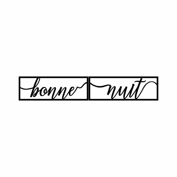 Decoratiune perete BONNE NUIT 1, negru, metal, 90x15 cm