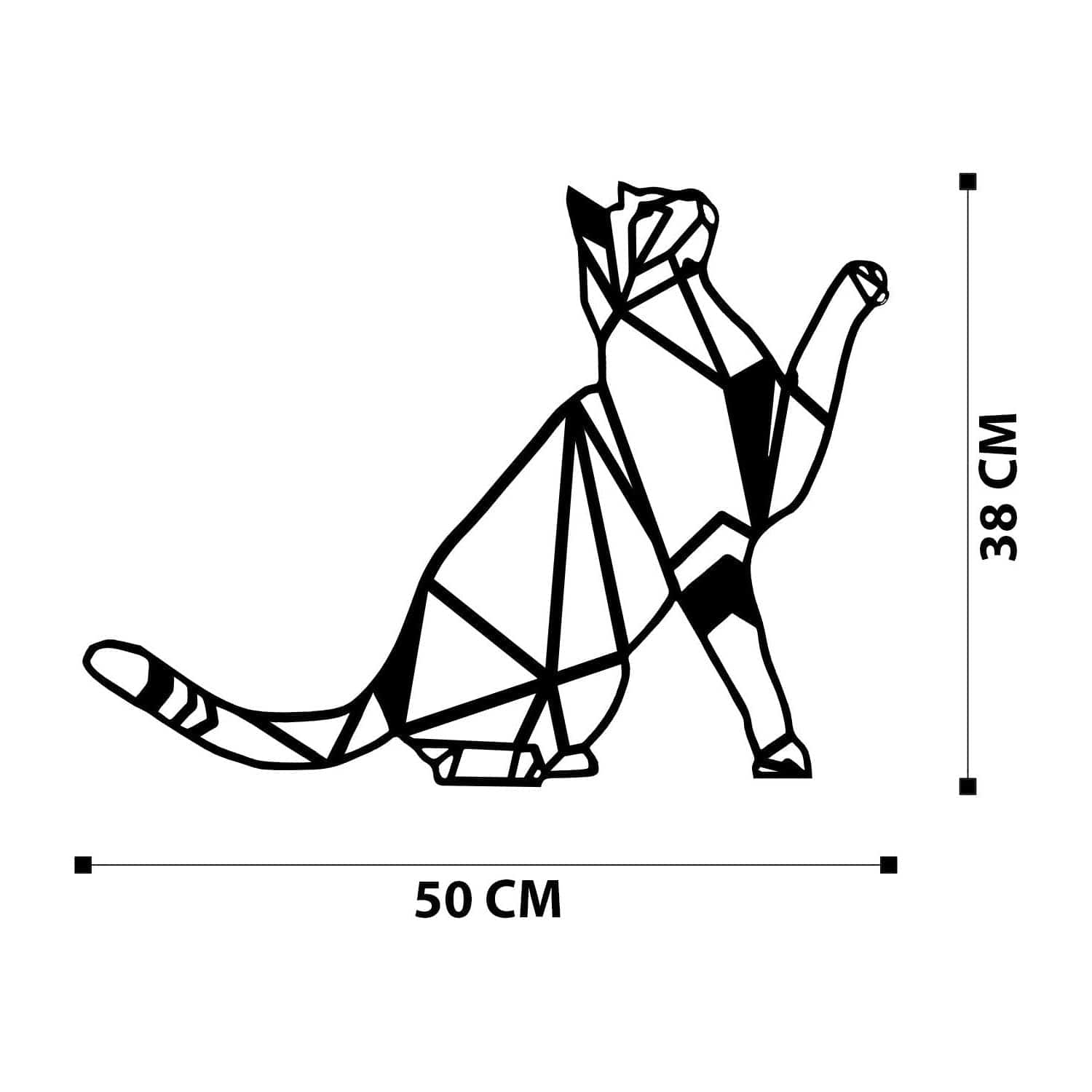 Decoratiune perete CAT METAL DECOR, negru, metal, 51x38 cm