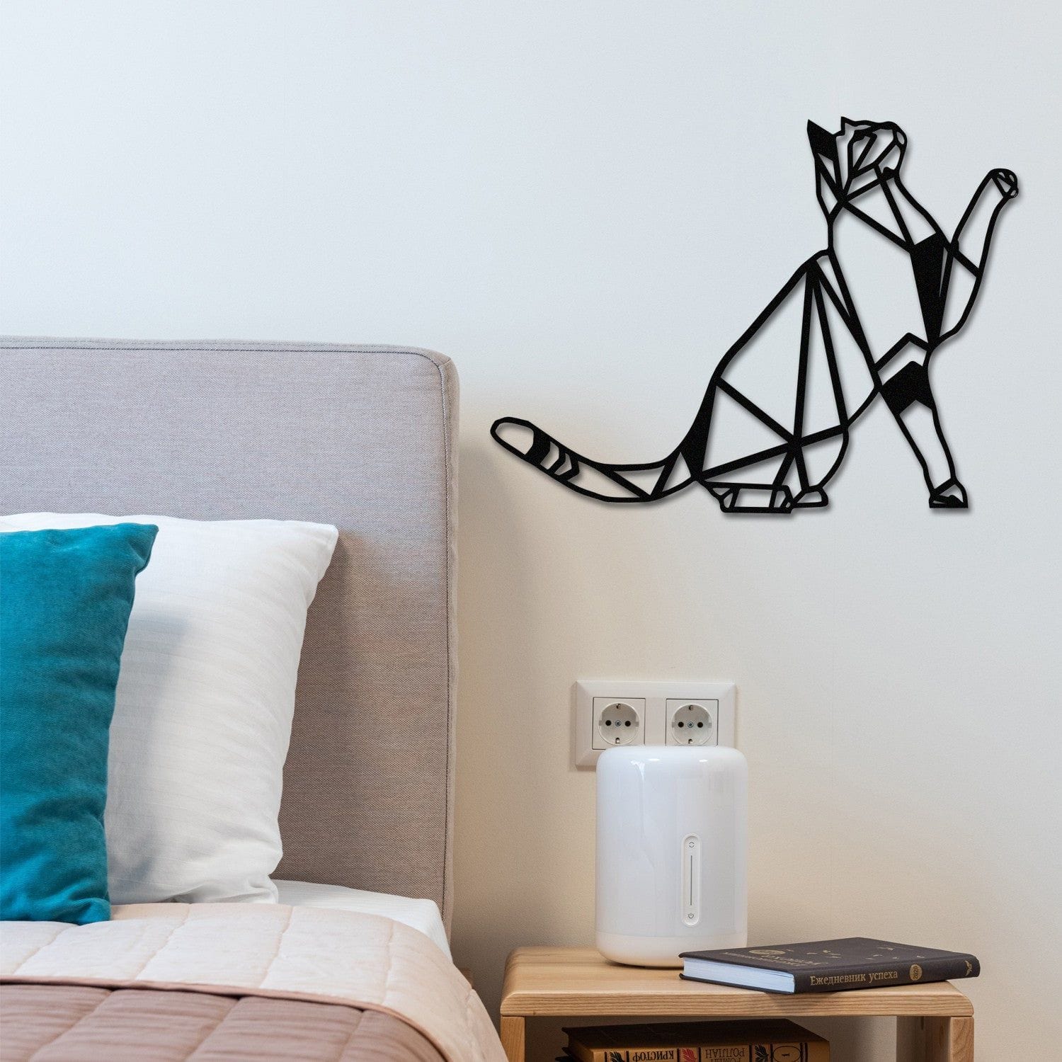 Decoratiune perete CAT METAL DECOR, negru, metal, 51x38 cm