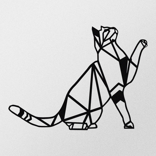 Decoratiune perete CAT METAL DECOR, negru, metal, 51x38 cm