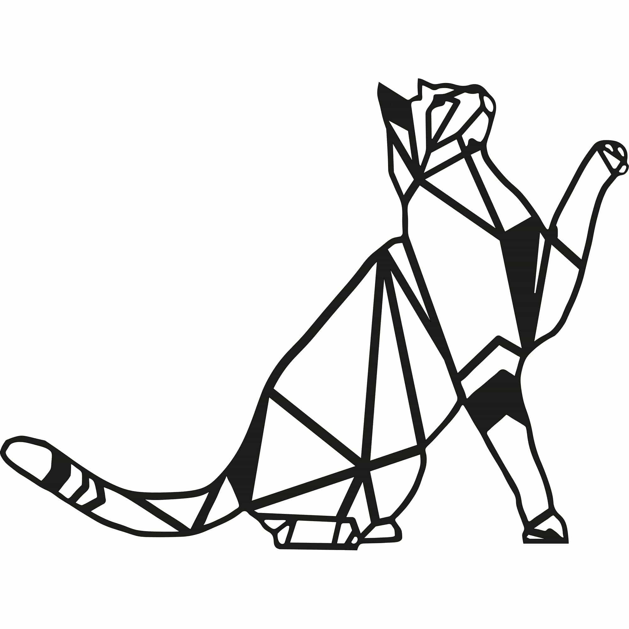 Decoratiune perete CAT, negru, metal, 51x36 cm