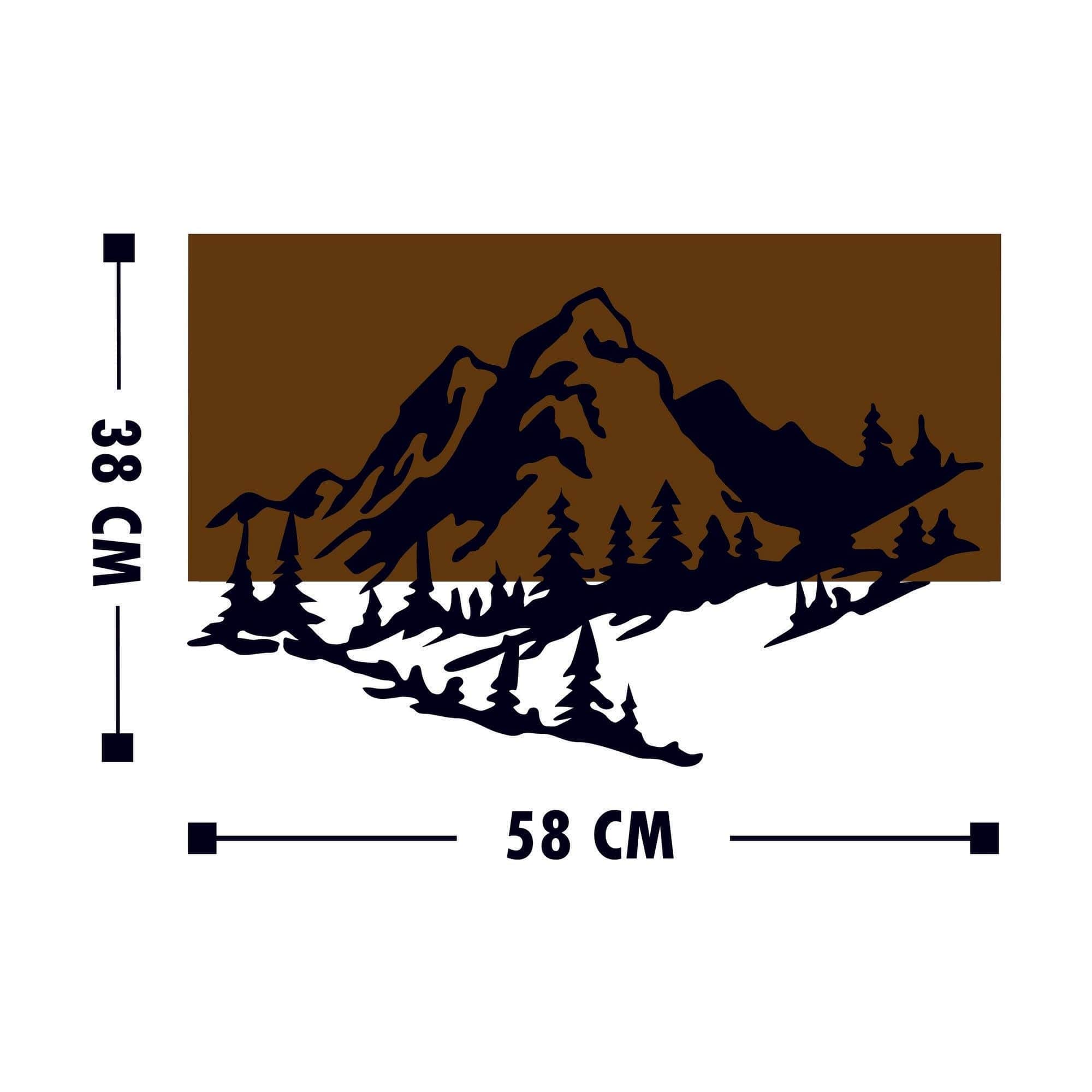 Decoratiune perete DAG 2, stejar/negru, lemn/metal, 58x3x38