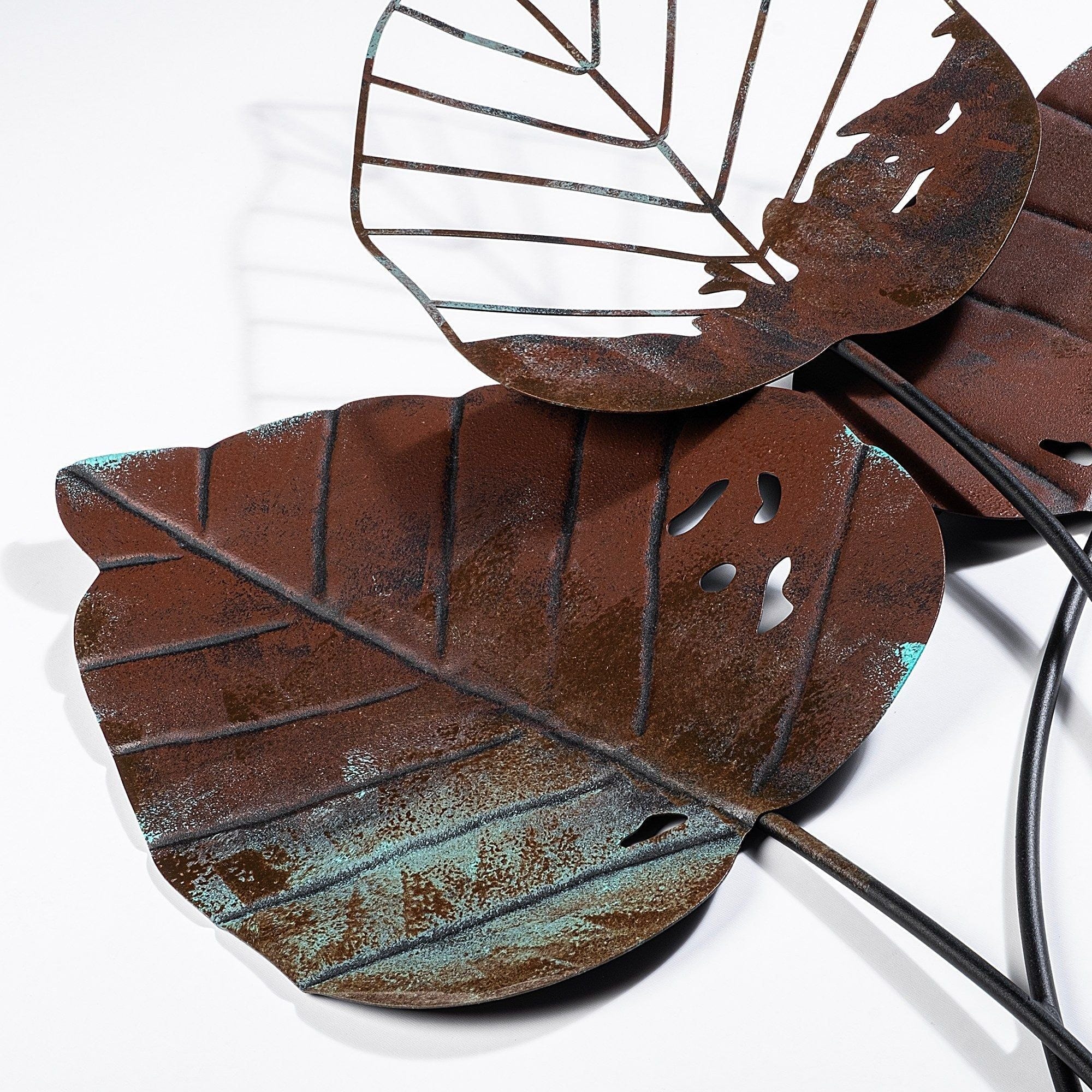 Decoratiune perete FALL 3, maro/negru, metal, 45x85 cm