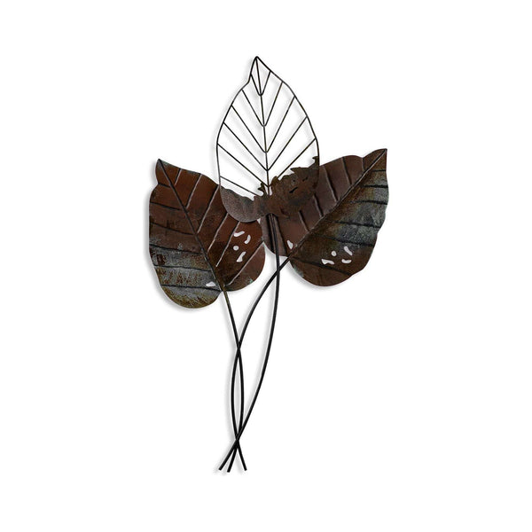 Decoratiune perete FALL 3, maro/negru, metal, 45x85 cm
