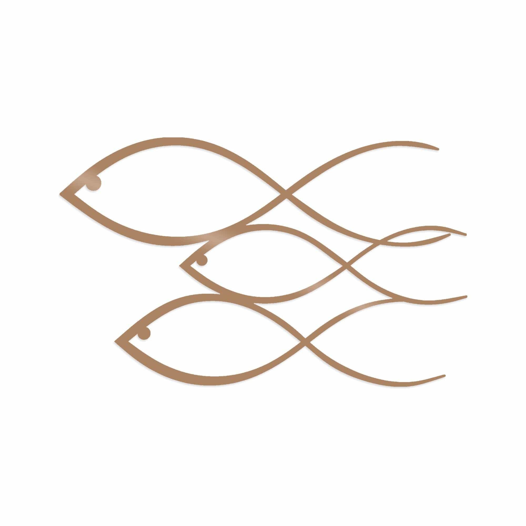Decoratiune perete FISH, cupru, metal, 50x30 cm