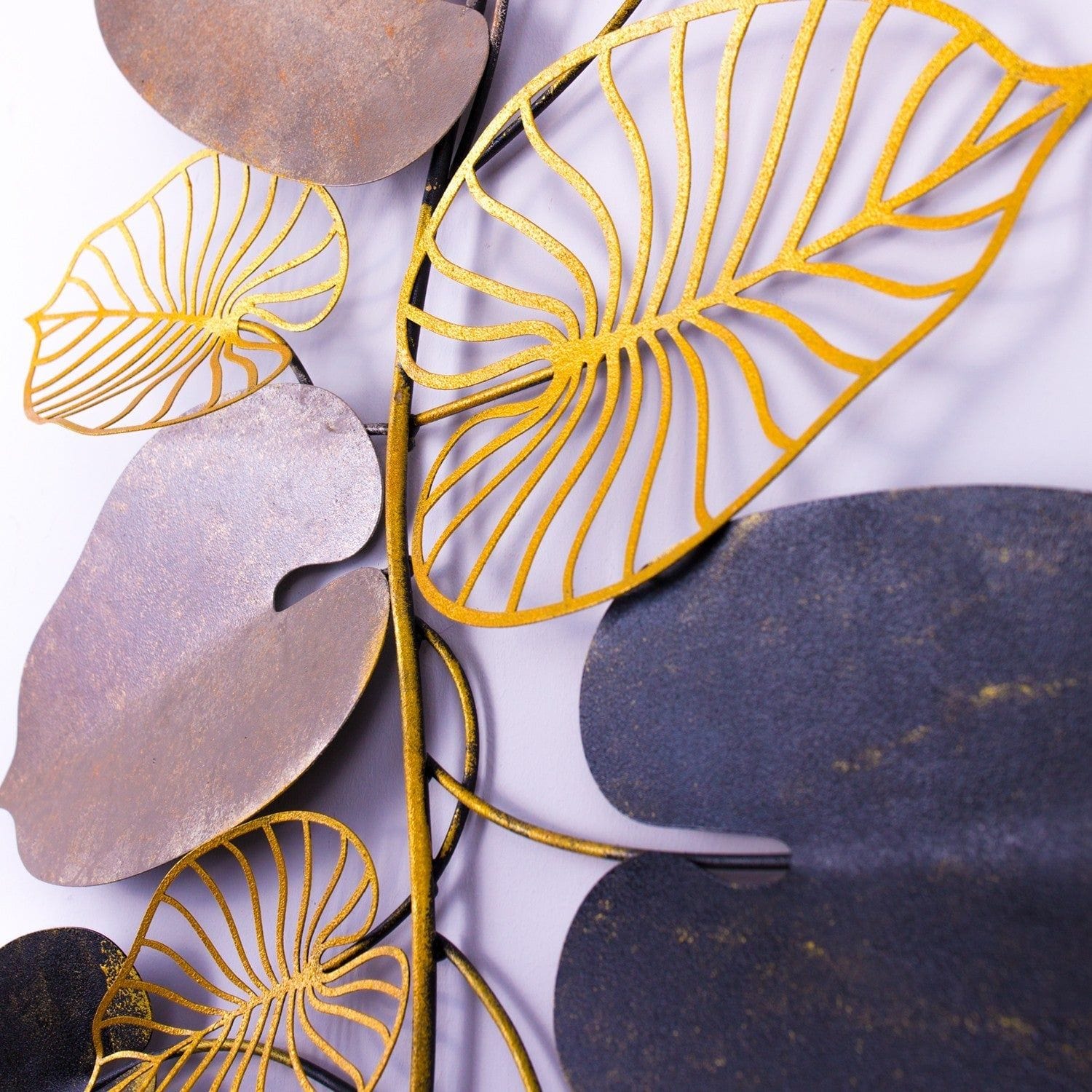 Decoratiune perete FURIZE, auriu/bej, metal, 120x7x61 cm