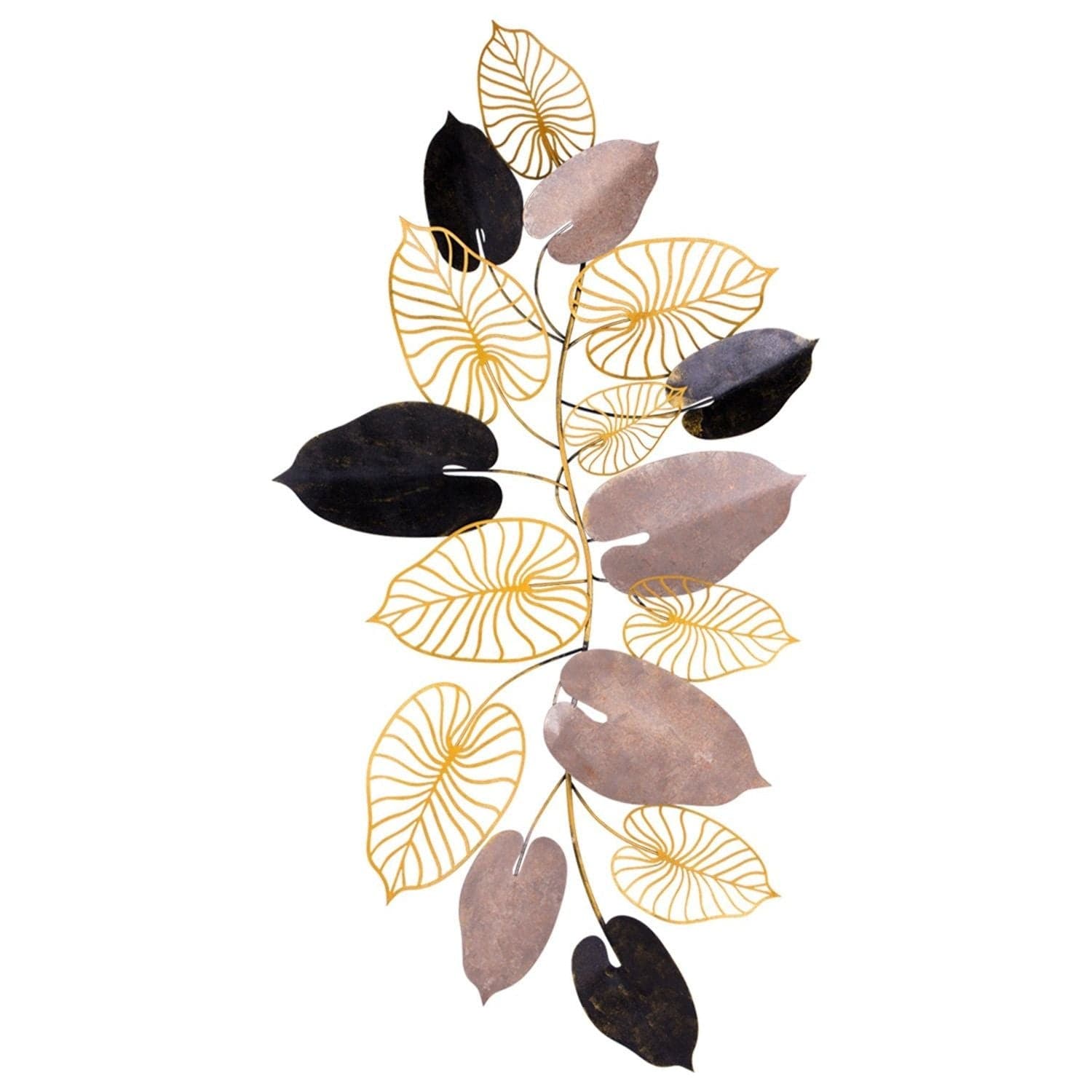Decoratiune perete FURIZE, auriu/bej, metal, 120x7x61 cm
