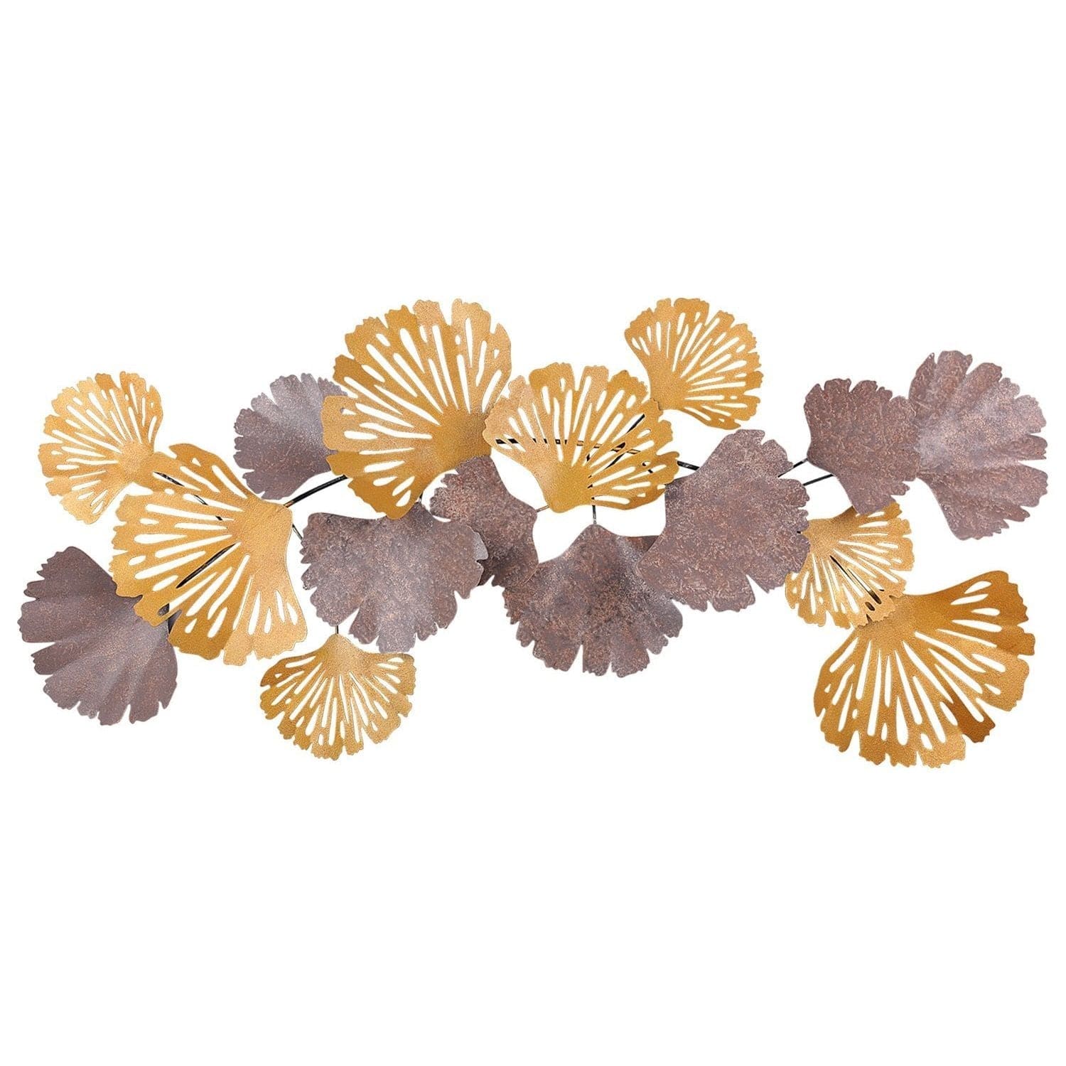 Decoratiune perete GERGO, bej/auriu, metal, 130x6x60 cm