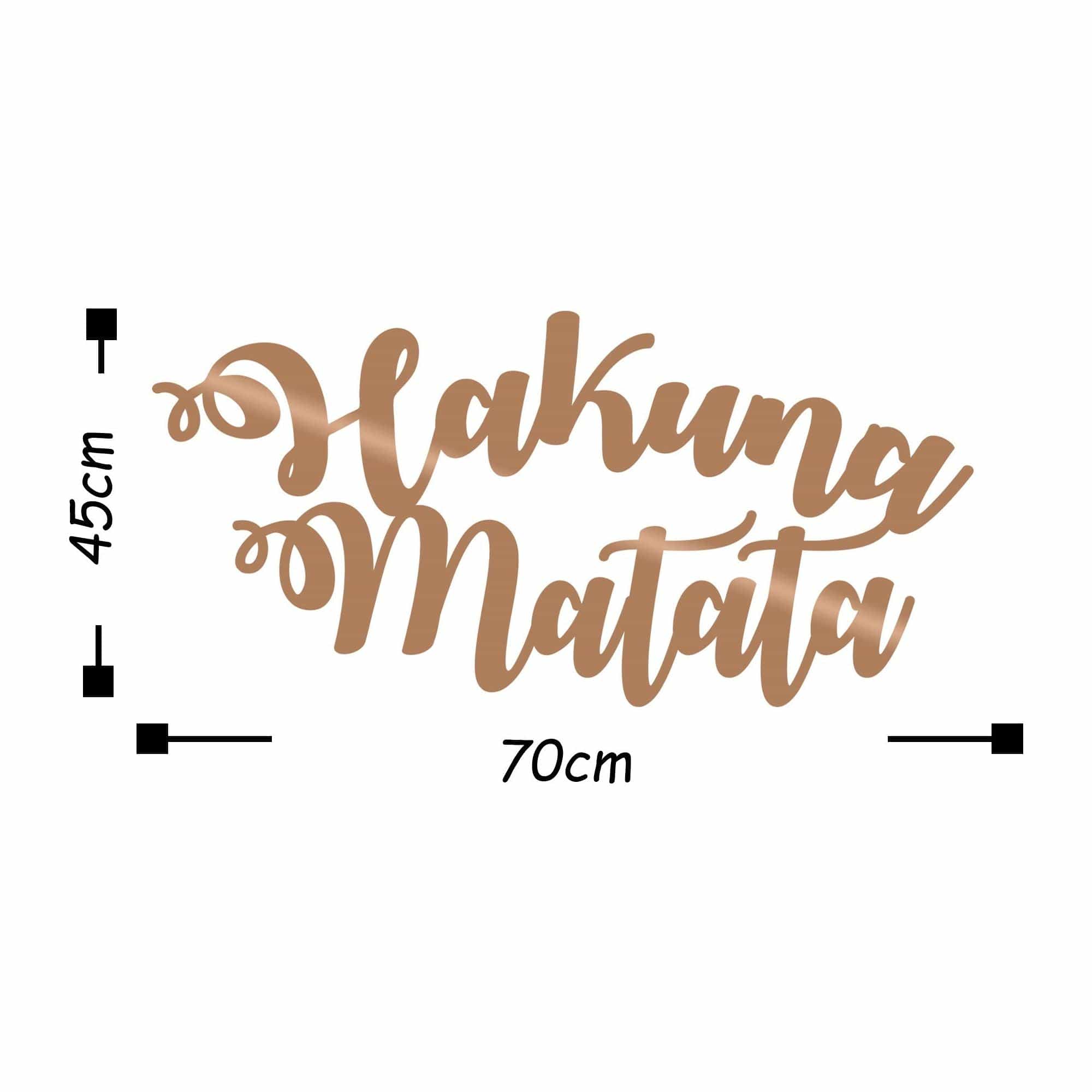 Decoratiune perete HAKUNA MATATA, bej, metal, 70x45 cm