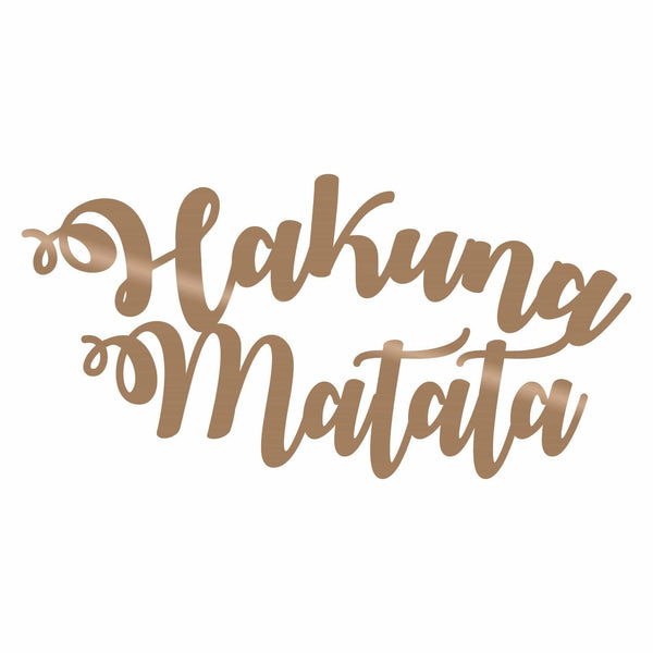 Decoratiune perete HAKUNA MATATA, bej, metal, 70x45 cm