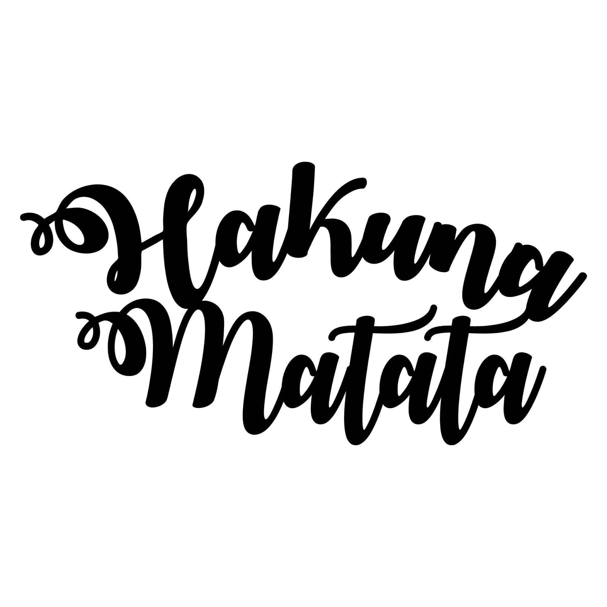 Decoratiune perete HAKUNA MATATA, negru, metal, 70x45 cm