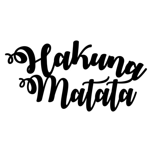 Decoratiune perete HAKUNA MATATA, negru, metal, 70x45 cm