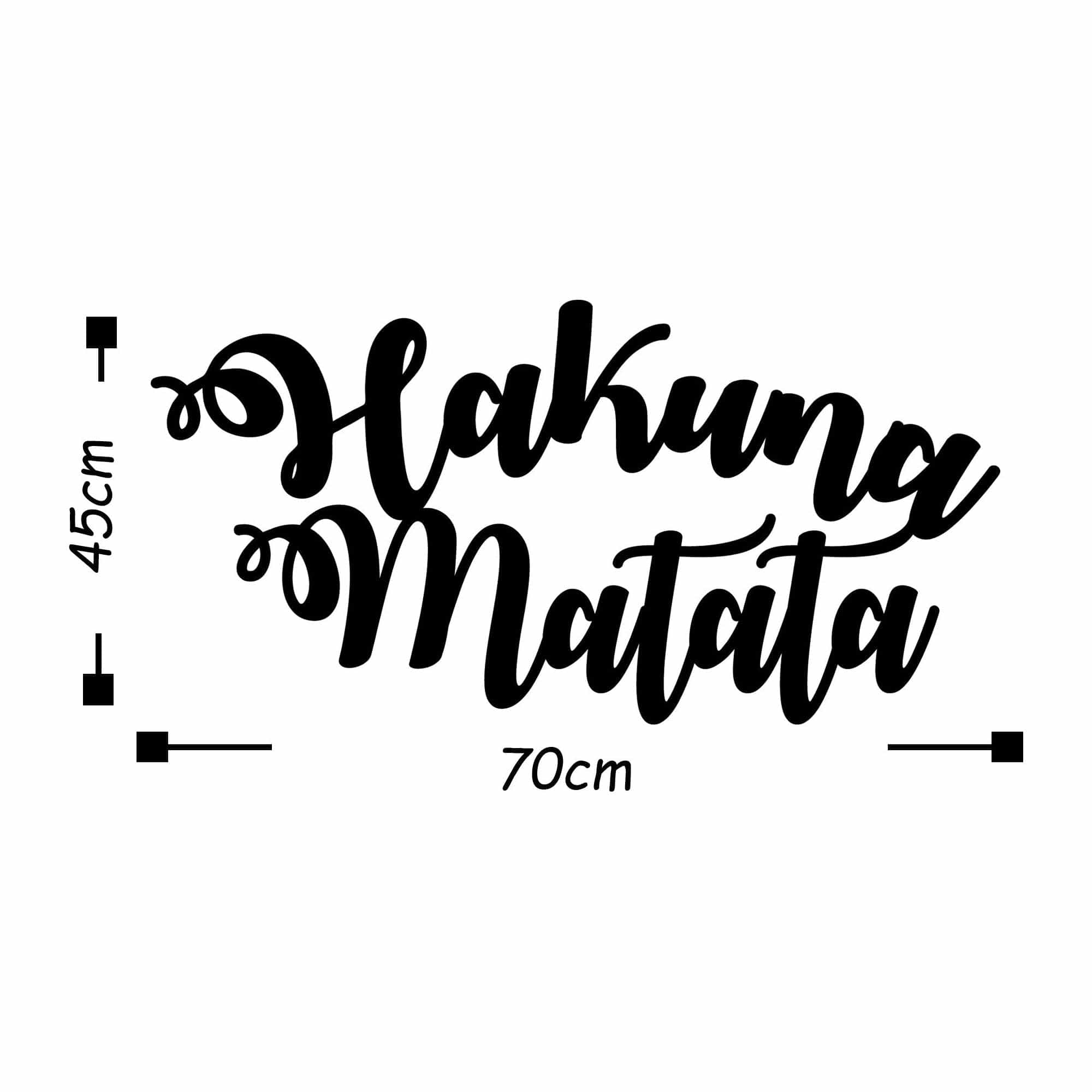 Decoratiune perete HAKUNA MATATA, negru, metal, 70x45 cm