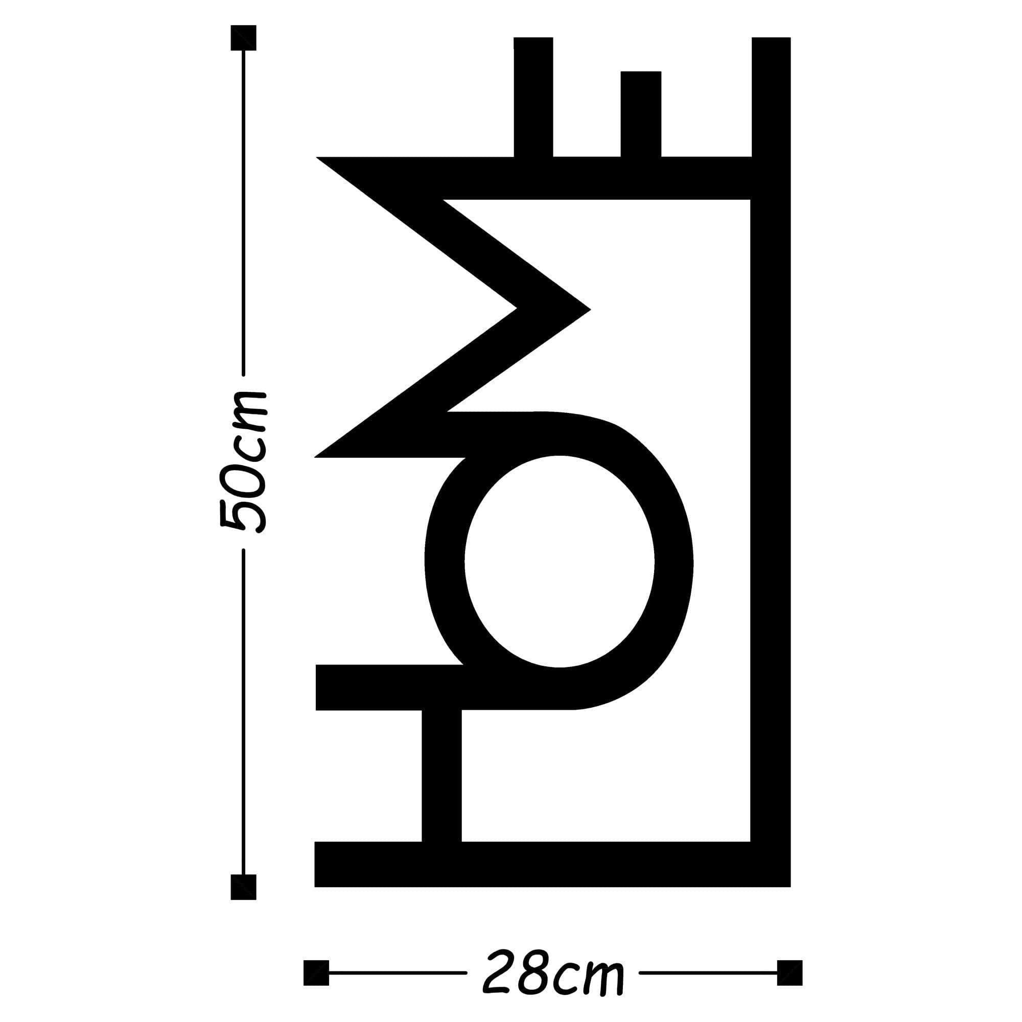 Decoratiune perete HOME, negru, metal, 28x50 cm