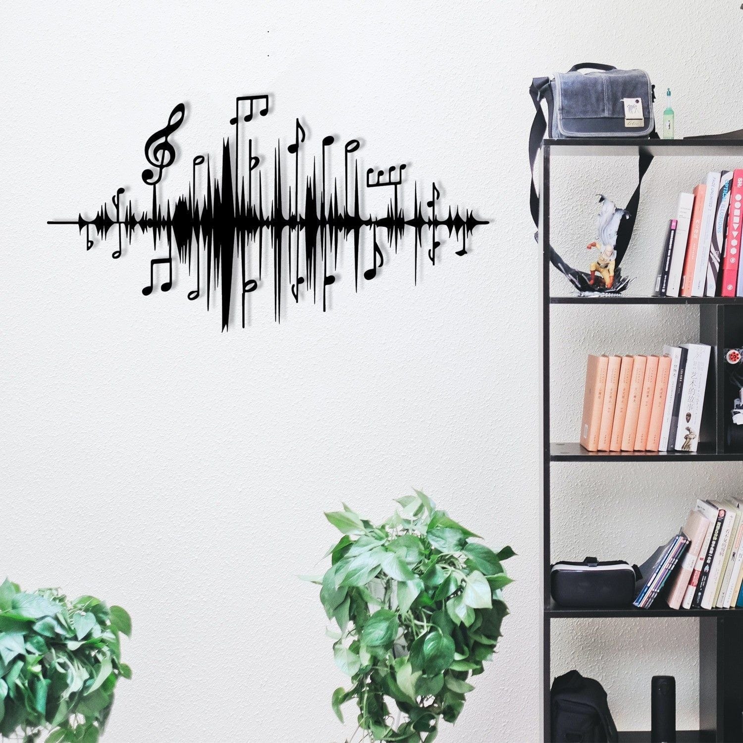 Decoratiune perete LAL, negru, metal, 69x37 cm