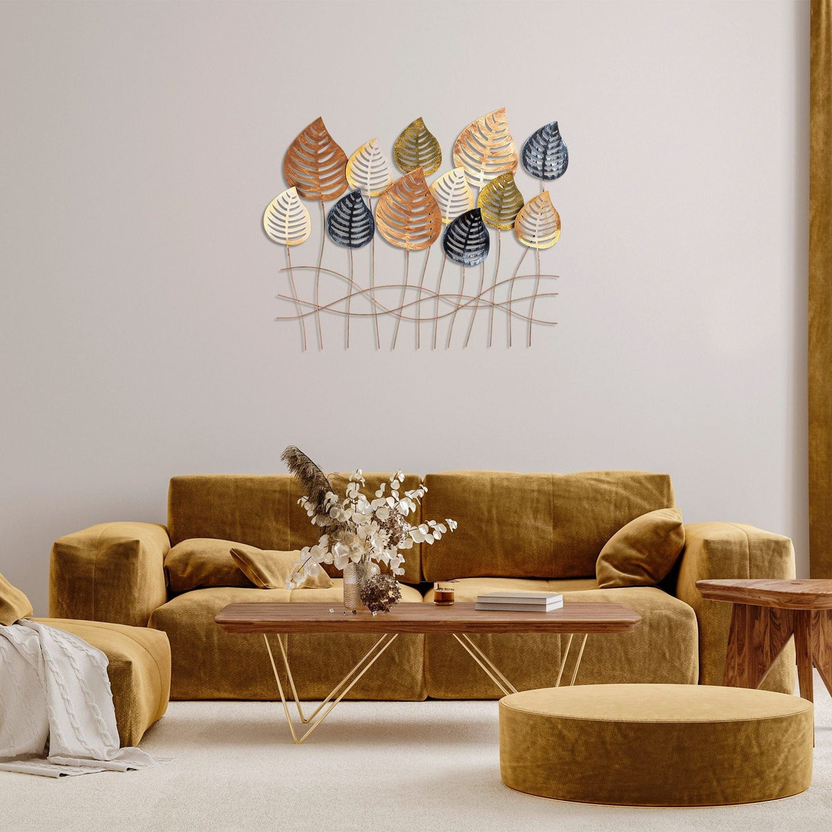 Decoratiune perete LILAC, multicolor, metal, 76x64 cm