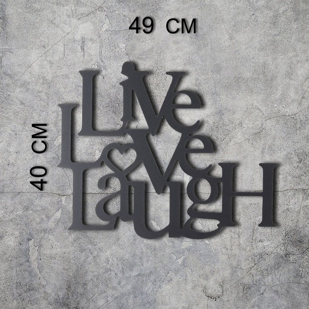 Decoratiune perete LITTLE LOVE LAUGH, negru, metal, 49x40 cm