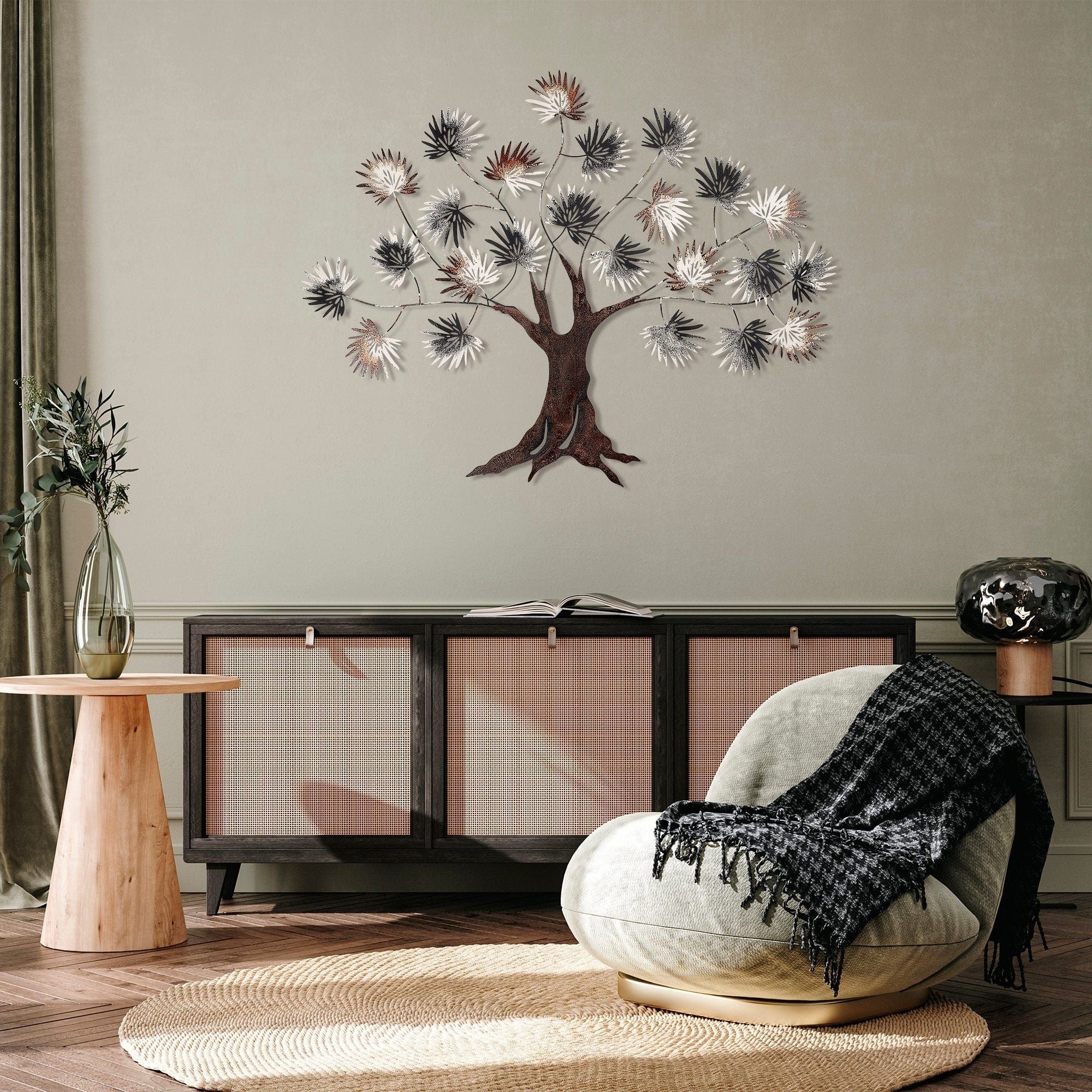 Decoratiune perete MAPLE, multicolor, metal, 117x91 cm