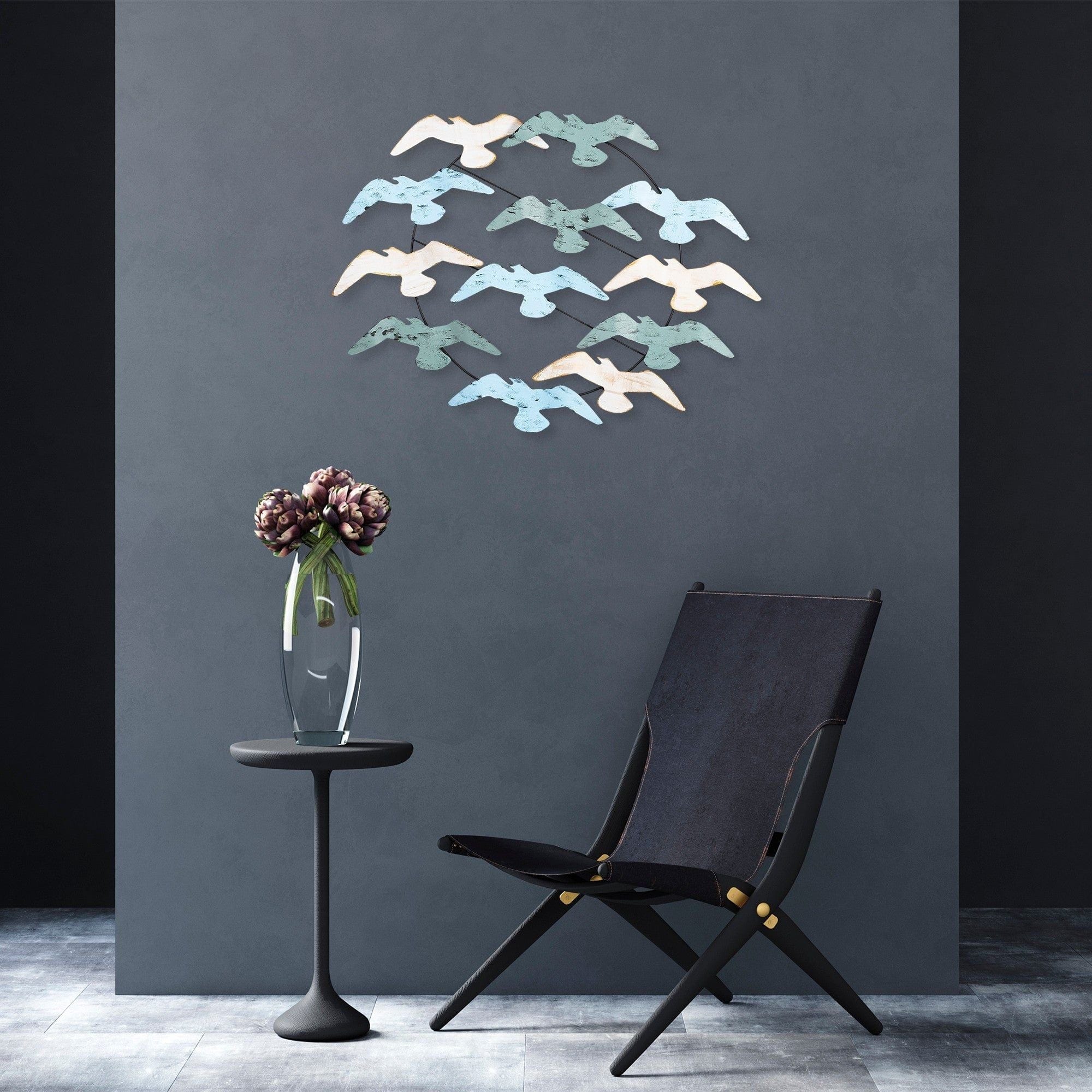 Decoratiune perete MARTI, multicolor, metal, 85x8x68 cm