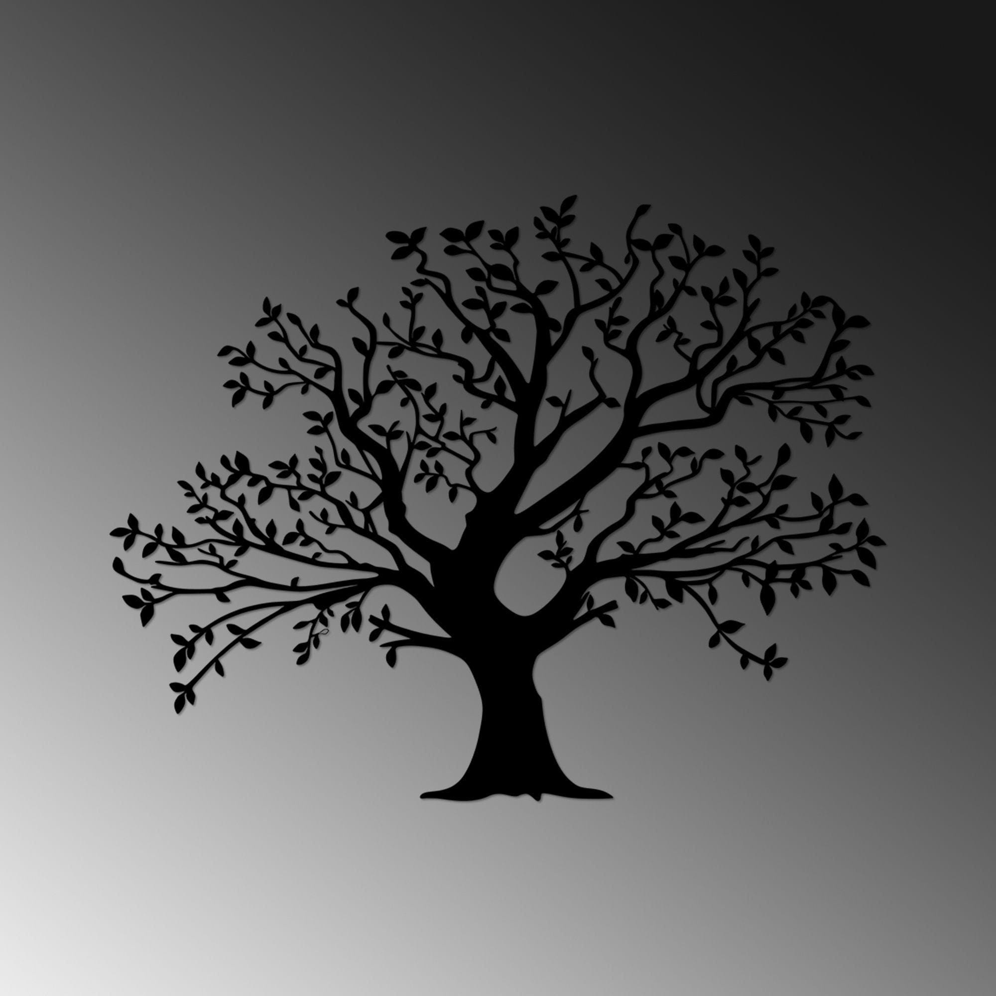 Decoratiune perete MONUMENTAL TREE-515, negru, metal, 70x54 cm