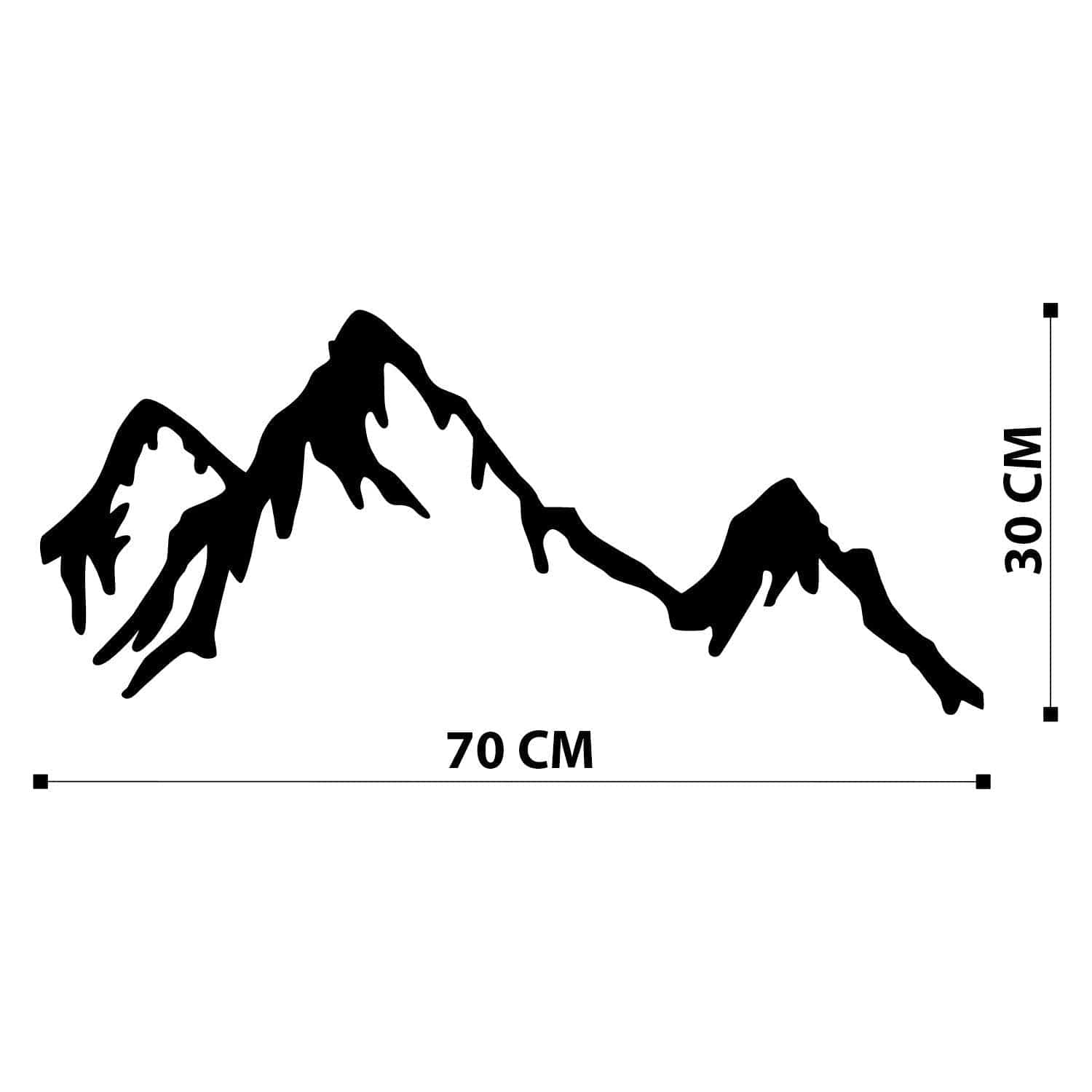 Decoratiune perete MOUNTAIN, negru, metal, 70x30 cm