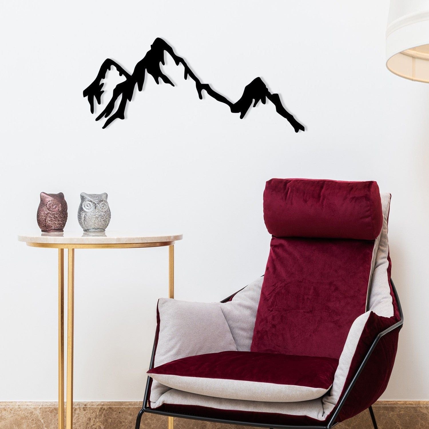 Decoratiune perete MOUNTAIN, negru, metal, 70x30 cm