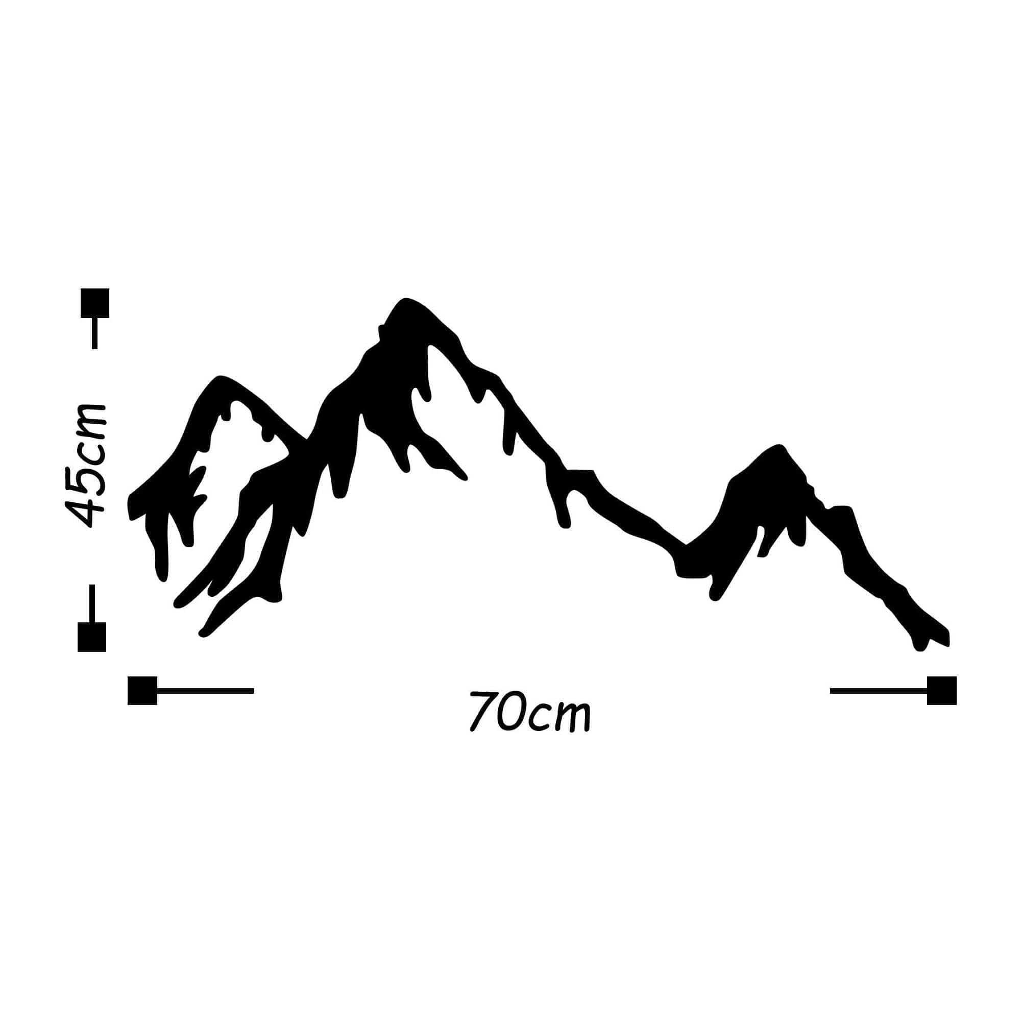 Decoratiune perete MOUNTAIN, negru, metal, 70x45 cm
