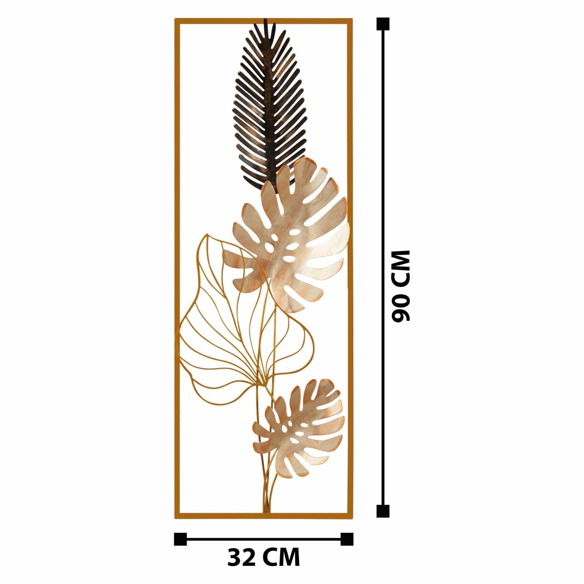 Decoratiune perete NAZO-CH126-2, auriu, metal, 32x5x90 cm