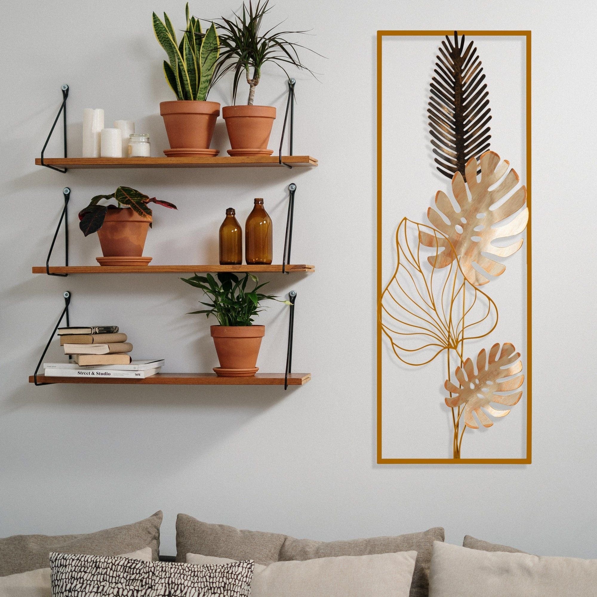 Decoratiune perete NAZO-CH126-2, auriu, metal, 32x5x90 cm