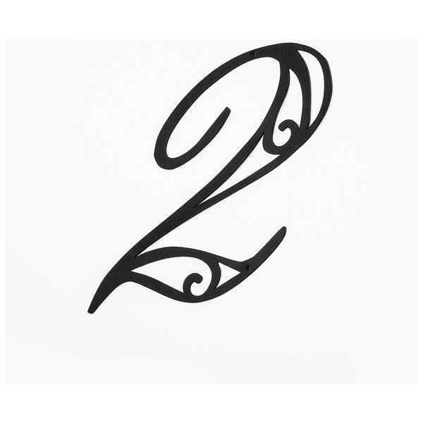 Decoratiune perete NUMBER 2, negru, metal, 21x22 cm