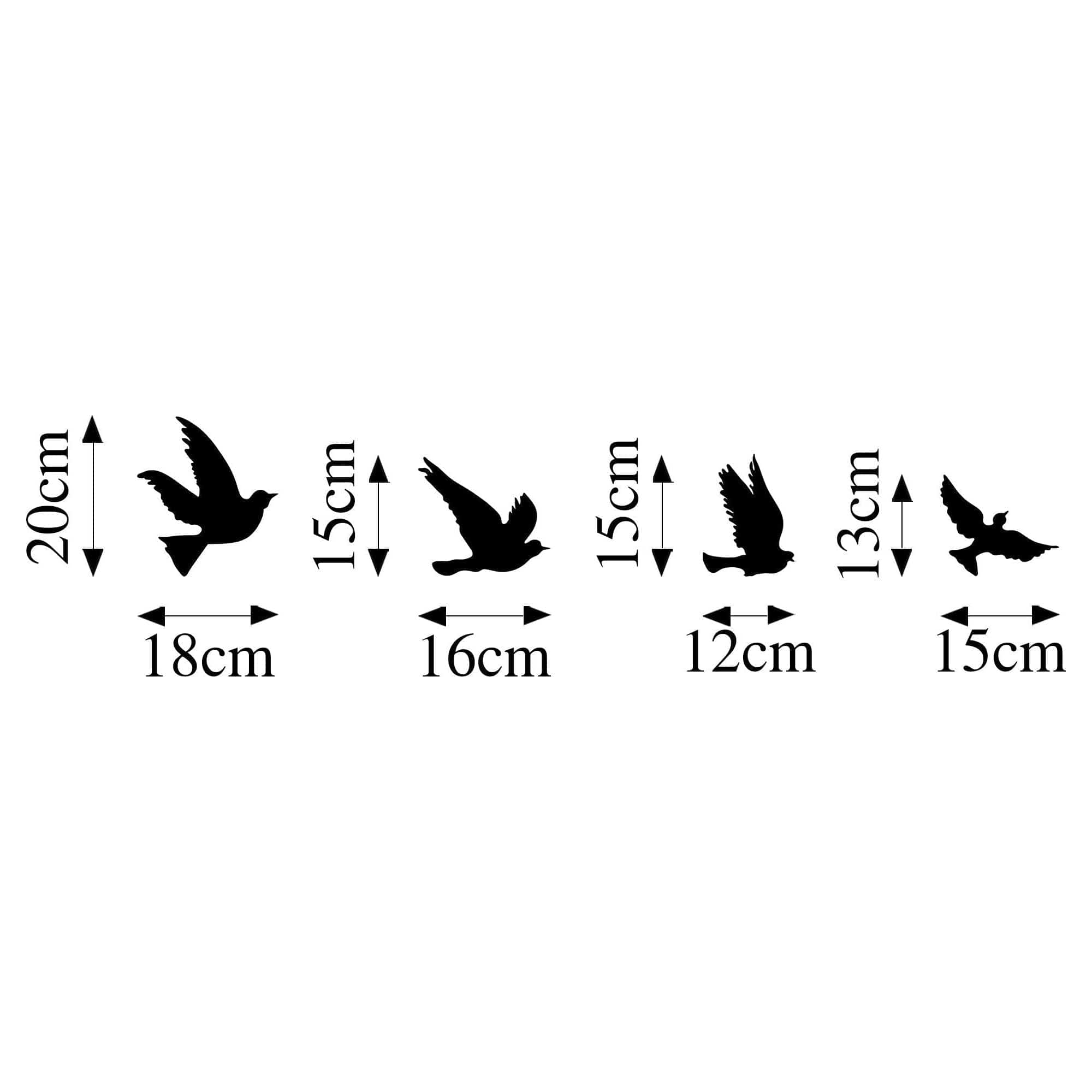 Decoratiune perete PIGEONS-289, negru, metal