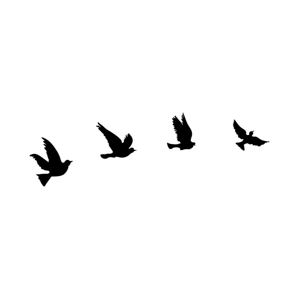Decoratiune perete PIGEONS-289, negru, metal
