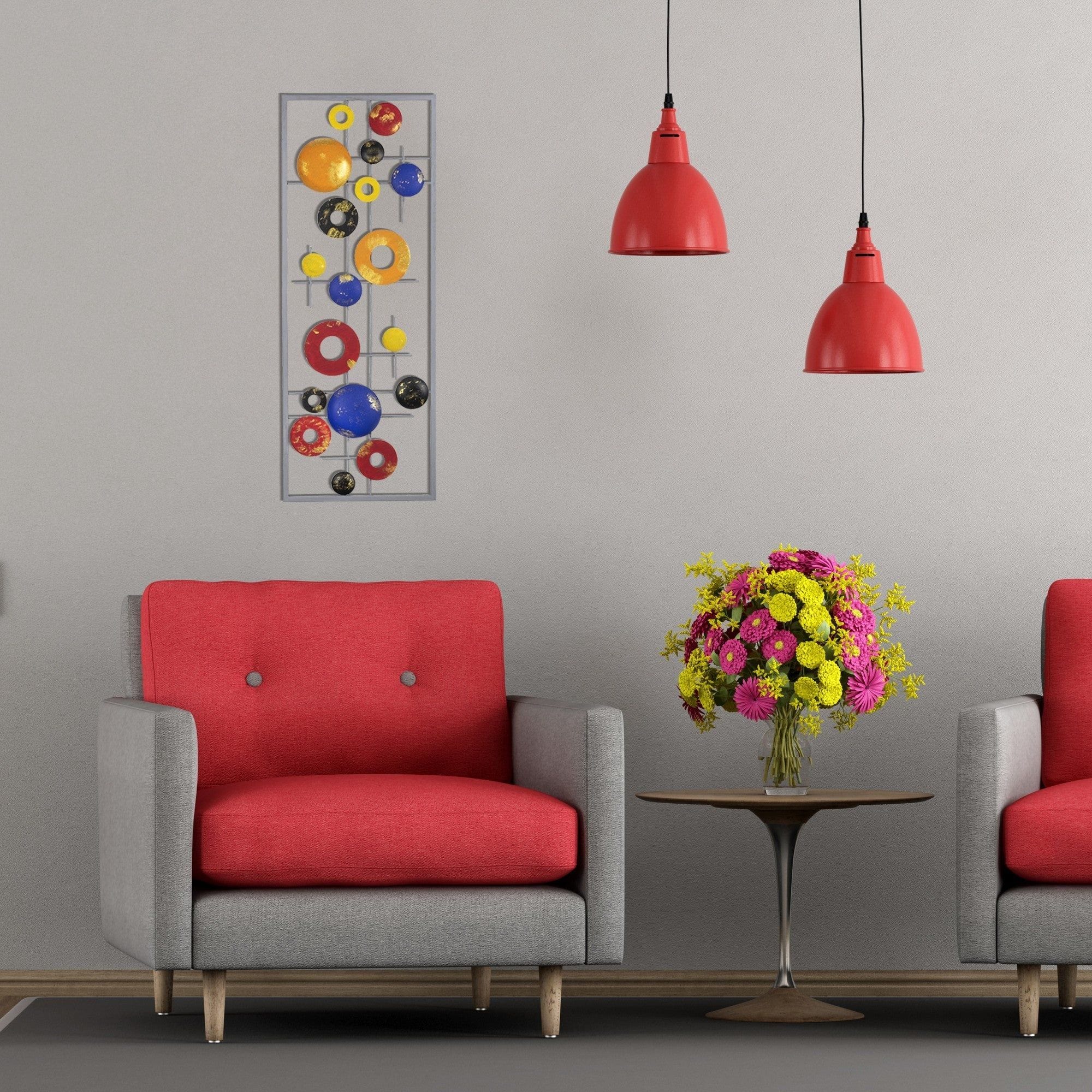 Decoratiune perete PINGEN, multicolor, metal, 28x78 cm