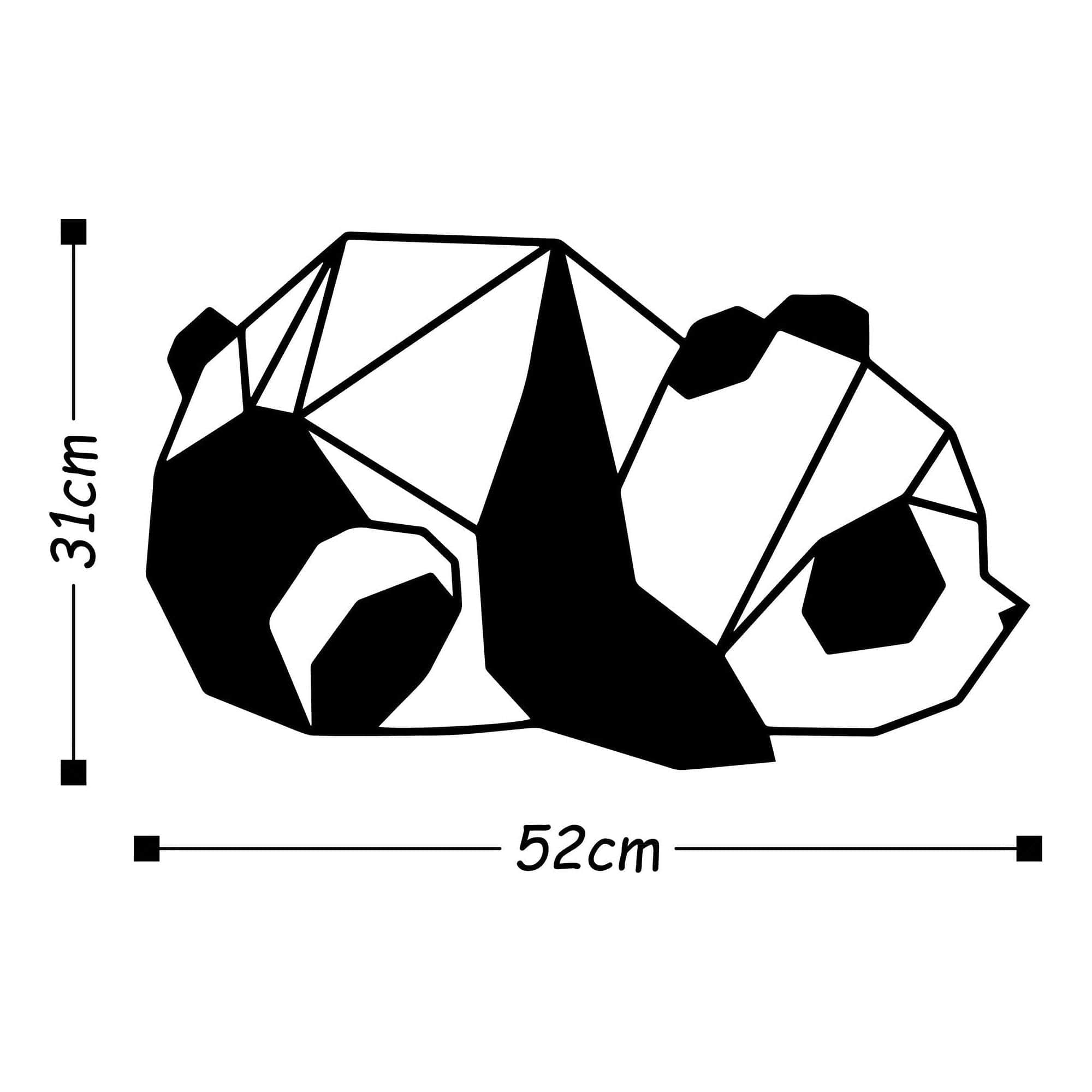 Decoratiune perete PSI A2, negru, metal, 52x31 cm