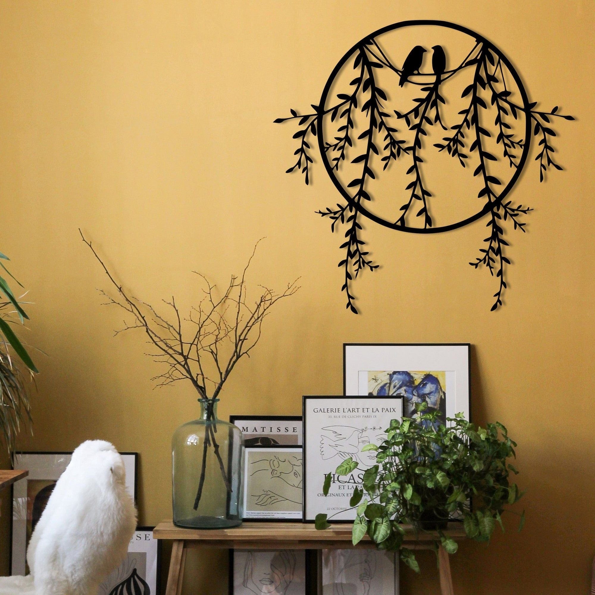 Decoratiune perete SIRAYET, negru, metalic, 45x44 cm