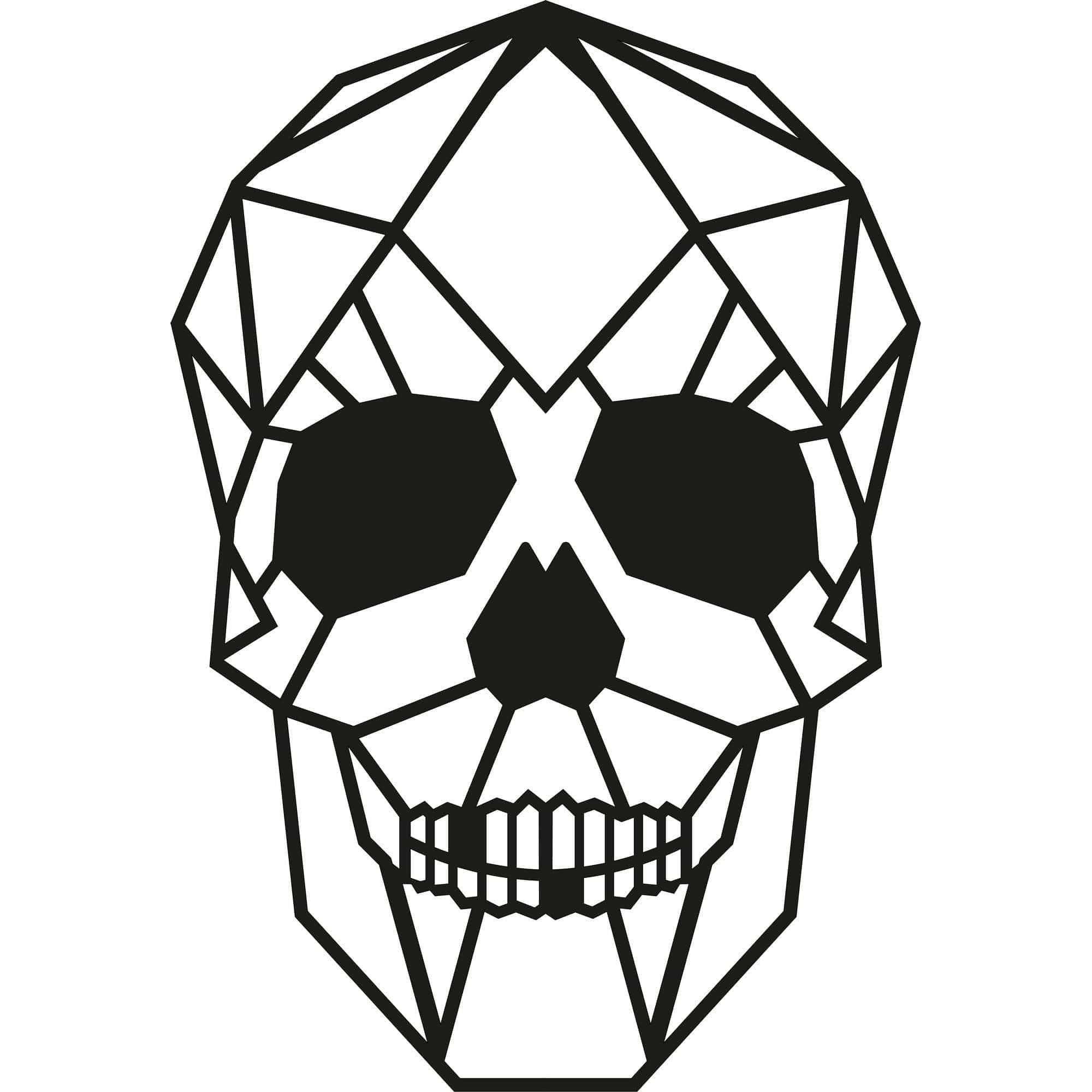 Decoratiune perete SKULL, negru, metal, 35x50 cm