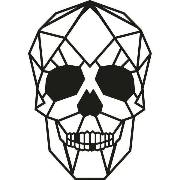 Decoratiune perete SKULL, negru, metal, 35x50 cm