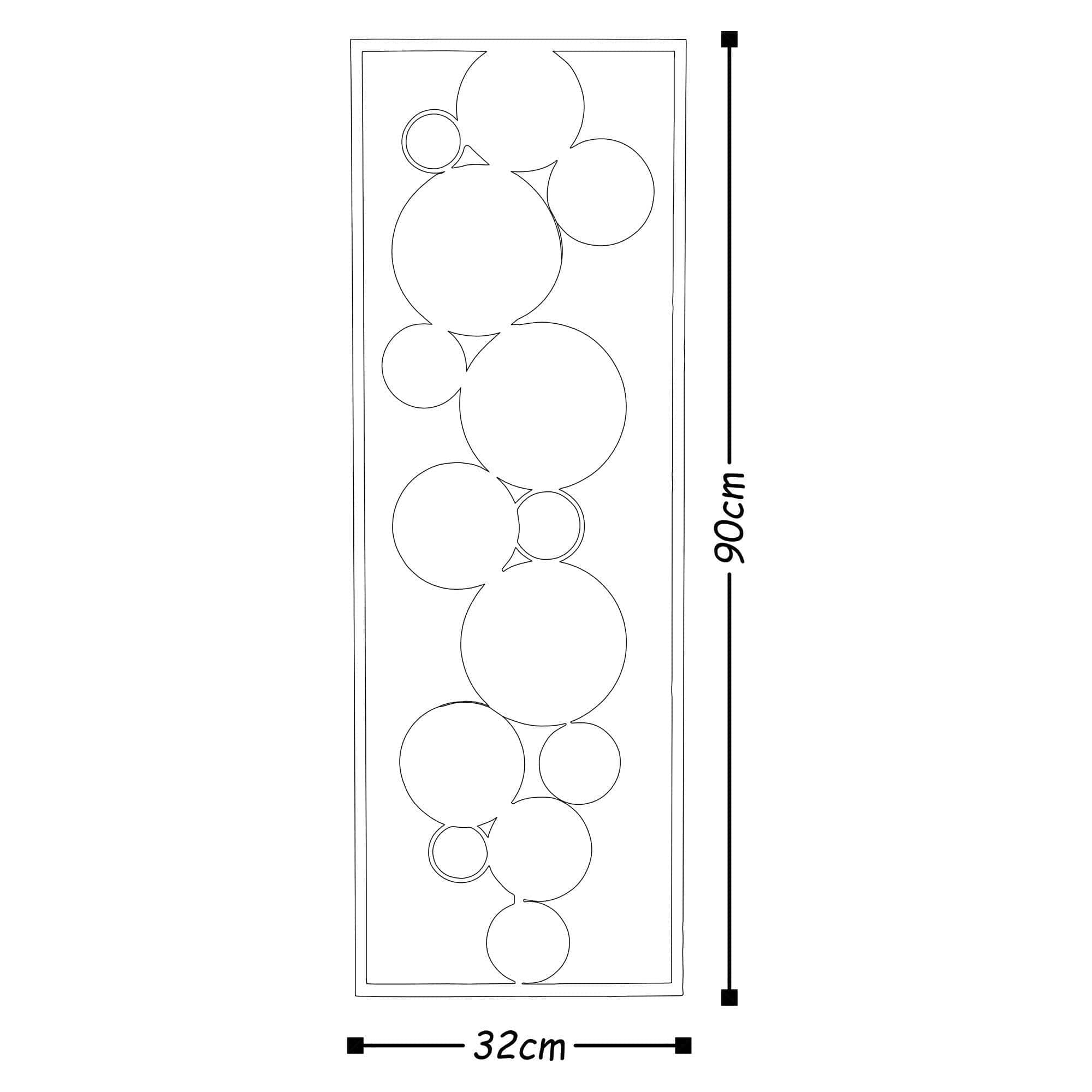 Decoratiune perete SPACE, albastru inchis, metal, 32x90 cm