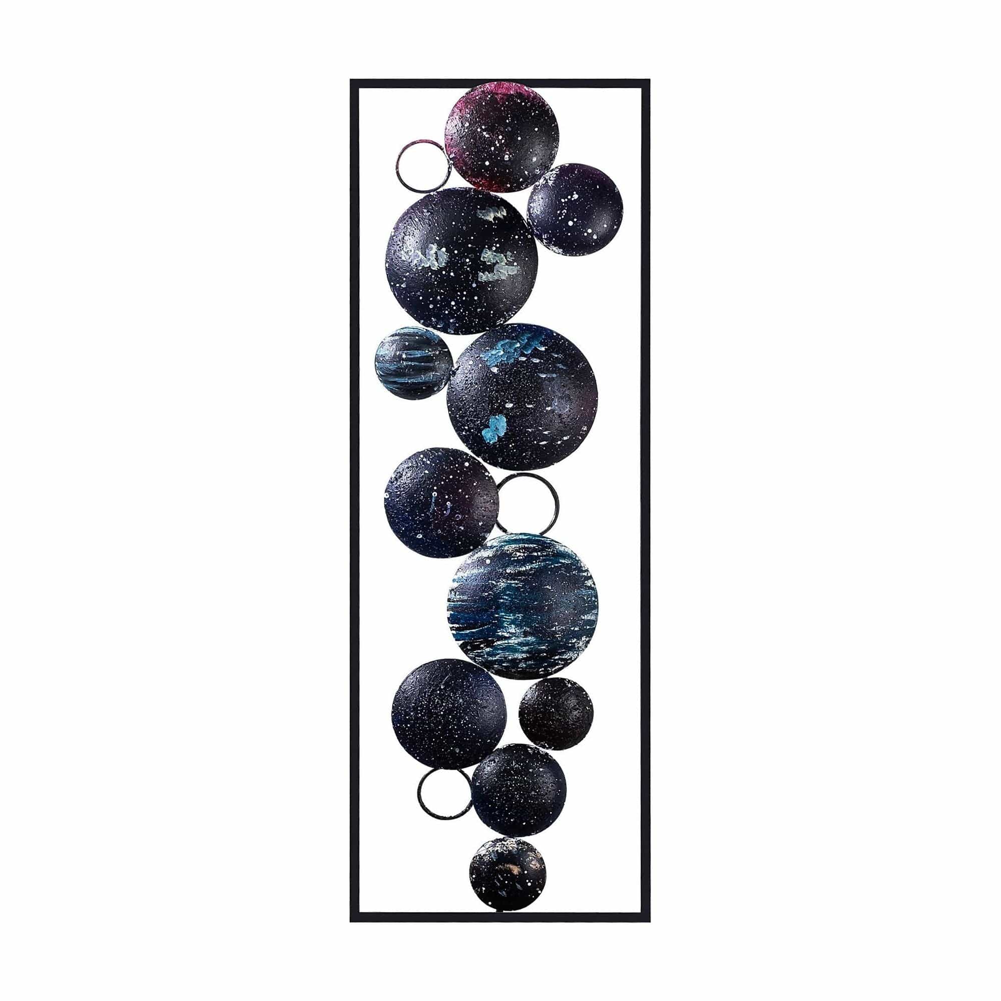Decoratiune perete SPACE, albastru inchis, metal, 32x90 cm