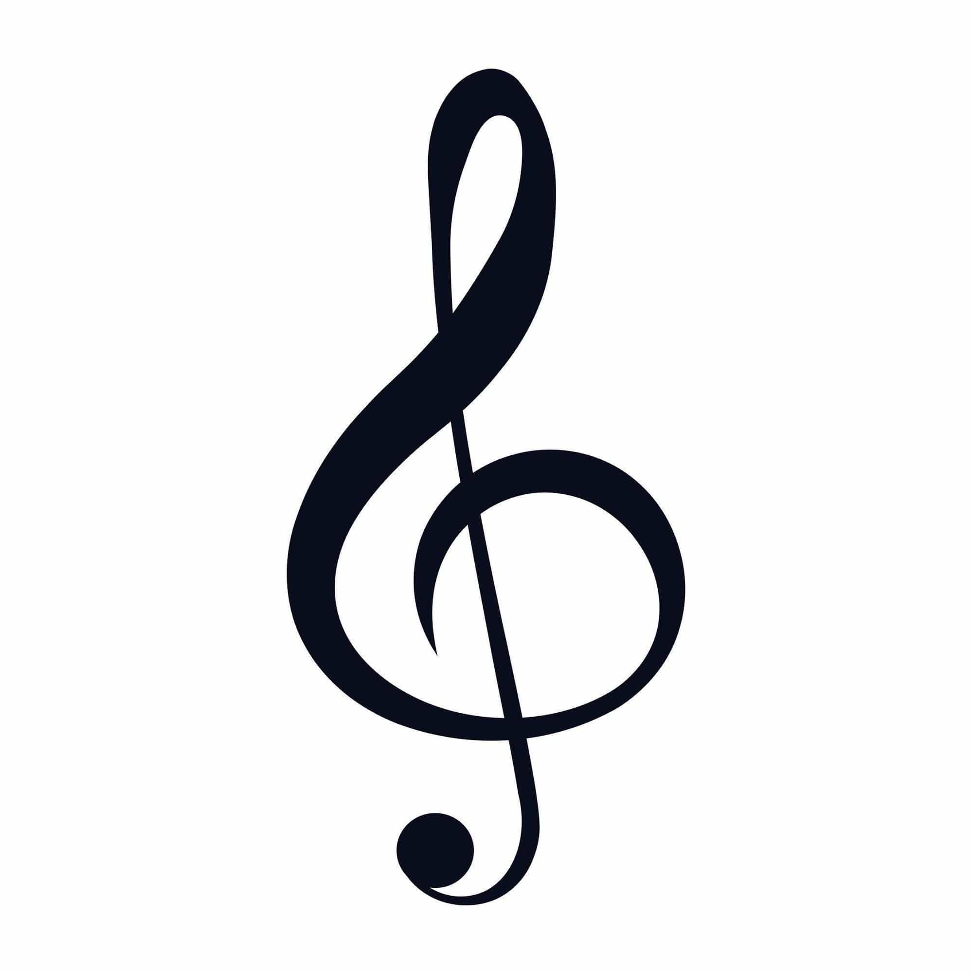 Decoratiune perete TREBLE CLEF, negru, metal, 28x59 cm