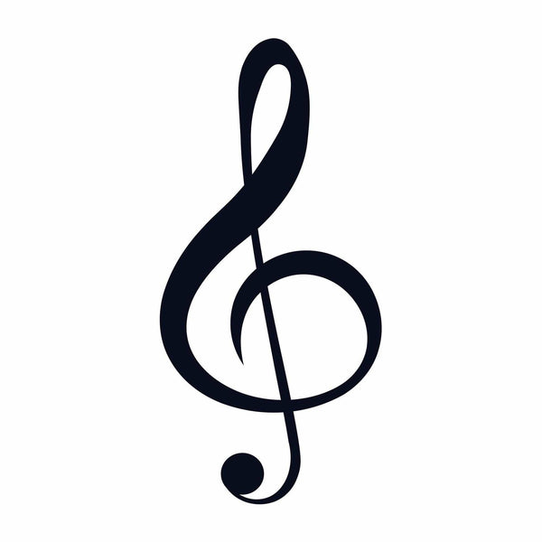 Decoratiune perete TREBLE CLEF, negru, metal, 28x59 cm