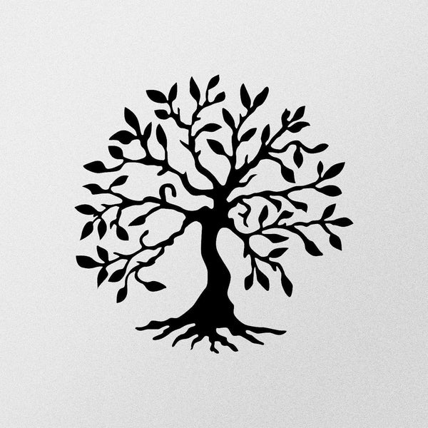 Decoratiune perete TREE METAL WALL, negru, metal, 60x60 cm