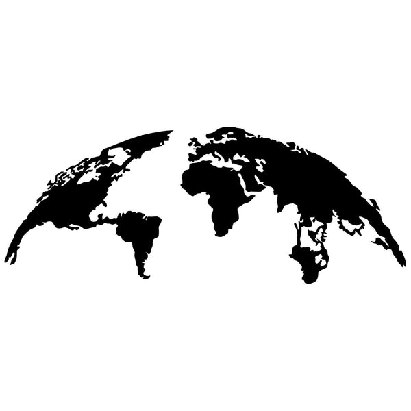 Decoratiune perete WORLD MAP LARGE, negru, metal, 150x59 cm