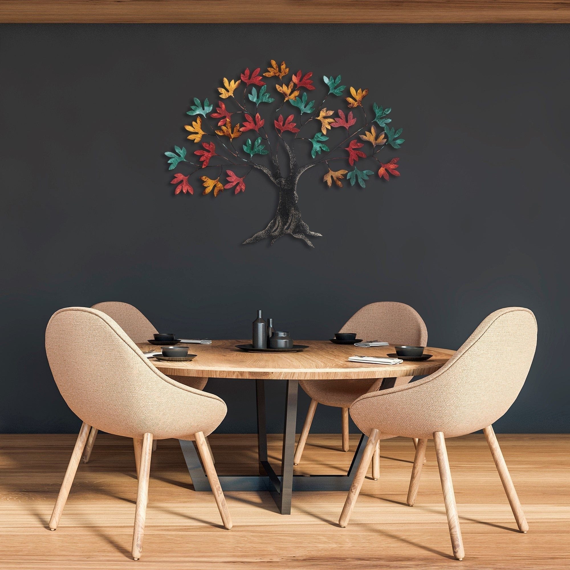 Decoratiune perete YGGDRASIL, multicolor, metal, 115x4x94 cm